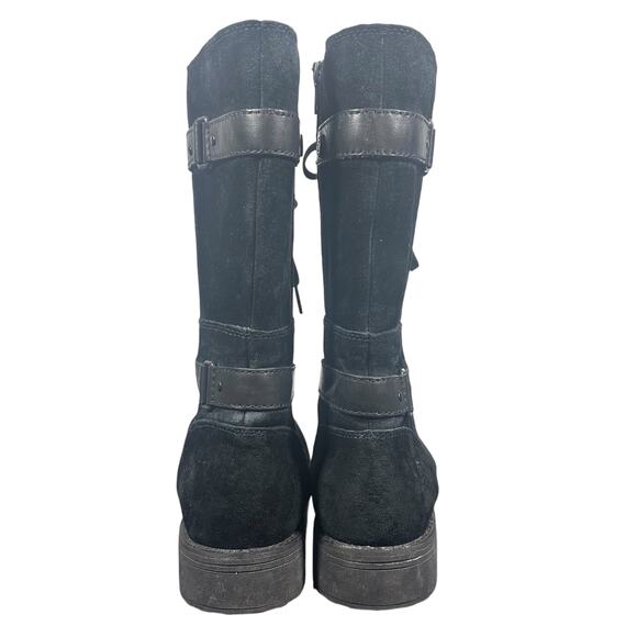 The North Face Black Leather Suede Combat Boots Women’s Sz 8.5 Lace-Up Mid-Calf - Picture 7 of 11